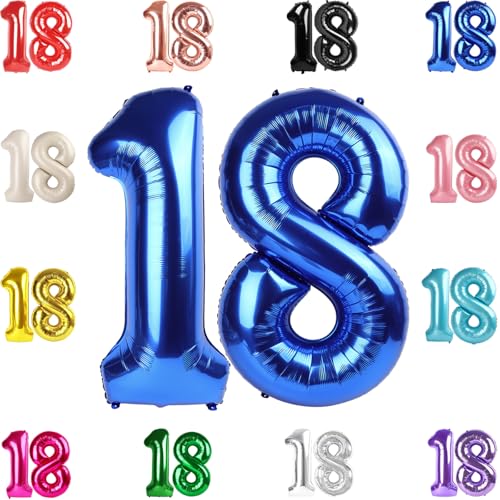Navy Blue Number 18 Balloon
