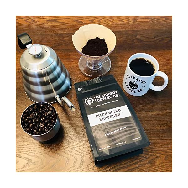 Blackout Coffee, Pitch Black Espresso Extra Dark Roast Coffee, European