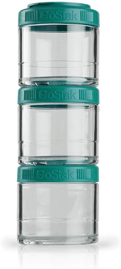 BlenderBottle GO STAK GoStak Twist n' Lock Storage Jars, 100CC, Teal