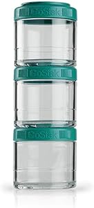 BlenderBottle GO STAK GoStak Twist n' Lock Storage Jars, 100CC, Teal