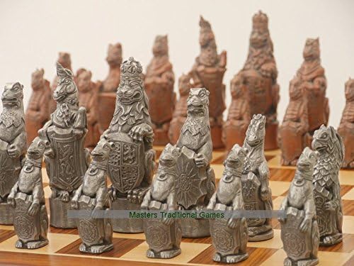 Berkeley Royal Beasts Chess Set - Metal (Steel and Copper Finish, Board not Included)