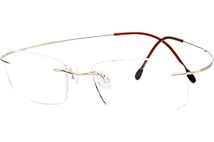 Agstum Titanium Rimless Flexible Frame Hingeless Optical Eyeglasses Clear Lens