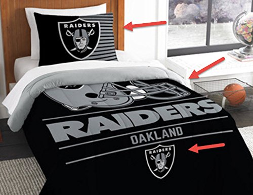 High Quality Oakland Raiders Bedding Set Sham Nfl 2 Piece Twin