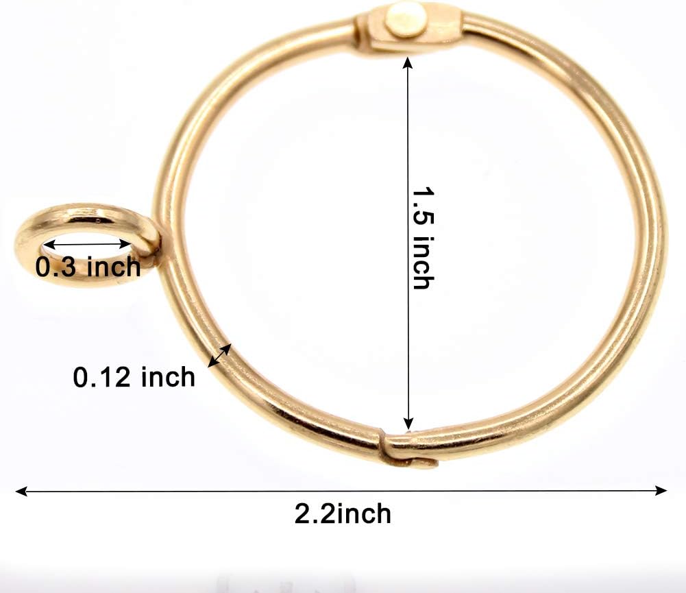 Coideal 20 Pack Golden Curtain Rings Rustproof Metal Drape Loops Eyelets Open-Ended Home Kitchen Useage (Gold, 38 mm) - Image 5