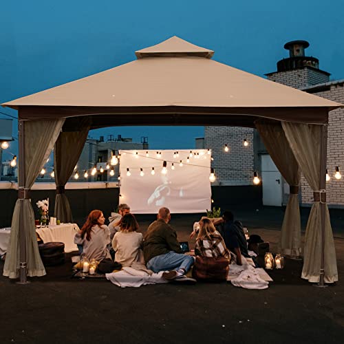 Domi 10x13 Outdoor Gazebo with Mosquito Netting, Double Roof Soft Top Patio Shelter image 19