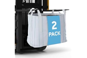 MILOO FIBC Bulk Bag - 1 Ton Bag - 35 x 35 x 40" - Heavy Duty Super Sack for Agriculture Feed & Grain, Construction Debris Removal - 2200lb Capacity - Pack of 2
