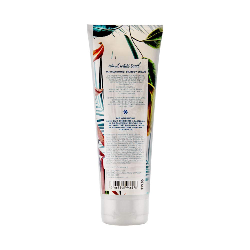 Bath And Body Works Island White Sand Body Cream W Tahitian Monoi Oil 8 Oz New For 2018