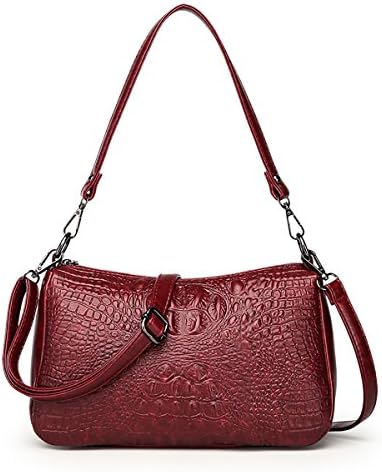 Tisdaini Women's Cross-Body Handbags Fashion PU Crocodile Leather Casual