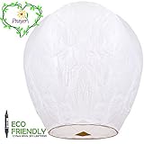 FUN Entertainments 12-Pack White ECO Sky Lanterns Chinese Lanterns 100% Biodegradable+Marker pen, Environmentally Friendly Lanterns