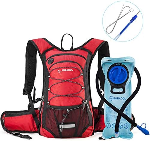MIRACOL Hydration Backpack with 2L Water Bladder, Thermal Insulation Pack Keeps Liquid Cool up to 4 Hours, Perfect Outdoor Gear for Skiing, Running, Hiking, Cycling