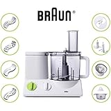 Braun FP3020 Food Processor with 7 Attachment Blades, Chopper and Citrus Juicer