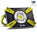 Ikkle 30W 1600lm LED Work Light, Sunix Spotlights Work Lights, Cob LED Flood Light, IP64 Waterproof, Built-in Rechargeable Security Light with 5V 2.1A USB Port and SOS Mode