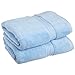 Superior Egyptian Cotton Pile Bath Towel Set of 2, Ultra Soft Luxury Towels, Thick Plush Essentials, Absorbent Heavyweight, Guest Bath, Hotel, Spa, Home Bathroom, Shower Basics, Light Blue