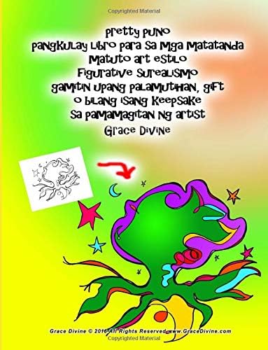 pretty puno pangkulay libro para sa mga matatanda matuto art estilo figurative surealismo gamitin upang palamutihan, gift o bilang isang keepsake sa pamamagitan ng artist Grace Divine