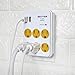 BESTTEN 6-Outlet, USB Wall Tap Adapter, Wall Mountable Surge Protector 450 Joules, 2 USB Charging Ports (2.4A/Port, 3.1A Total) and 6 AC Outlet, Twist-To-Lock Safety Cover, ETL Certified