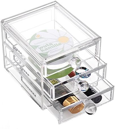 SIYIRONG Clear Acrylic 3 Drawer Makup Cosmetic Organizer Jewelry Storage Display Box M