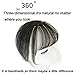 Stamped Glorious Real Human Hair Clip on Bangs Topper 3D Hand Made Air Bangs Crown Wiglet Hairpieces for Women(Auburn)