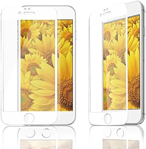 Miraj International LLC 0.26mm Premium Full Cover Real Tempered Glass Protective Film For iPhone X 8 5 5S SE 5C 6 6S 7 7S Plus (White/For iPhone X)