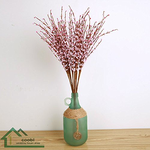COOBL Artificial Pearl Flower Senior PE Material Wedding Bouquet DIY Floral Arrangement Art Bride Home Plant Decor (10pcs) (Pink) - Thumbnail 7