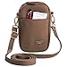 Aapporto Cellphone Purse Brown Crossbody Shoulder Bag - for iPhone 11 Pro Max XR X XS 7 8 Plus Galaxy S10 S10+ S9 S8 Note10 - Strap Adjusts - Soft Case Pouch - Belt Attach - Zip Compartment for Cards