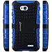 NECALON Fosmon [Rugged] LG Realm Case - HYBO-Ragged Heavy Duty Hybrid Protective Cover with Kickstand (Blue)