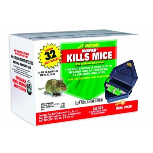 JT Eaton 939 Answer Kills Mice with Reusable Bait Station with 16-Ounces of Top Gun Bait