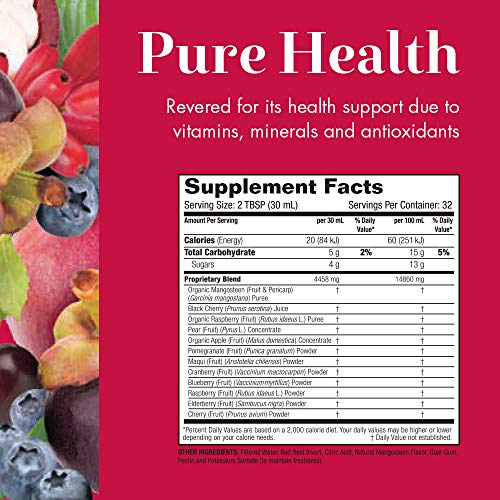 Dynamic Health Mangosteen Blend | With Pomegranate, Black Cherry & more | vegetarian, Gluten-free | 32oz, 32 Serv