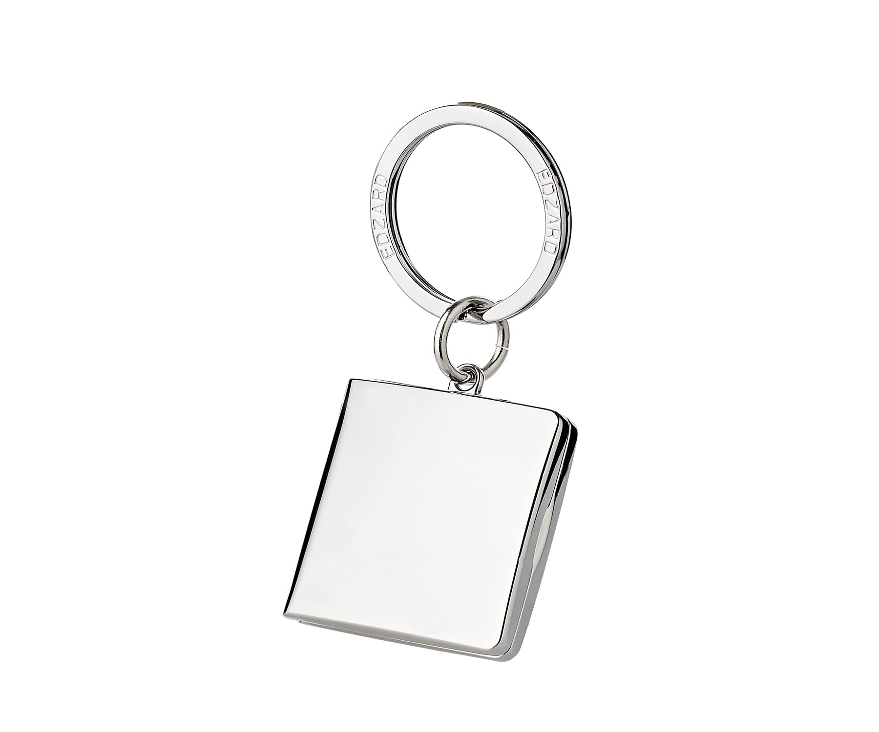 Edzard Keyring Quadro (3 x 3 cm) precious silver-plated - Partner keyring with photo - pendant for girlfriend, boyfriend, mum, dad