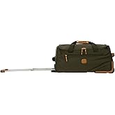 Bric’s X-Bag 21” Rolling Duffel, Water-Resistant Recycled Nylon Carry-On with Silent Wheels & Leather Details
