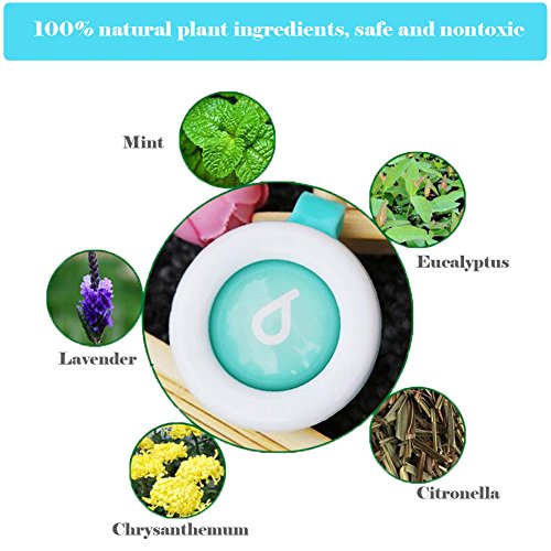 All Natural Clip On Mosquito Bug Repellent Best Camping Traveling Waterproof Anti Mosquito Buckle Insect Repellent No Skin Contact Protect for Baby and Adults By Grasp it (5 Pack)