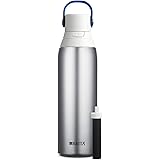 Brita Stainless Steel Water Filter Bottle, 20 Ounce, Stainless Steel, 1 Count, Stocking Stuffer