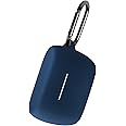 Geiomoo Silicone Carrying Case Compatible with Jabra Elite 4 Active, Portable Scratch Shock Resistant Cover with Carabiner (Navy Blue)