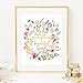 Eleville 8X10 He has Made Everything Beautiful in its time Real Gold Foil and Floral Watercolor Art Print (Unframed) Bible Verse Print Nursery Art Home Decor Motivational Birthday WG088