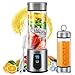 Portable Blender, Personal Smoothie Blender with USB Rechargeable, AHNR 15oz Small Mini Blender Juicer Mixer Travel Cup for Shakes,Smoothies,Fruit Vegetables Drinks (FDA, BPA Free)
