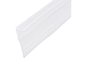 uxcell Frameless Glass Shower Door Sweep - Door Bottom Side Seal Strip F-Type with 3/4-Inch(20mm) Drip Rail - 1/2-Inch(12mm) 