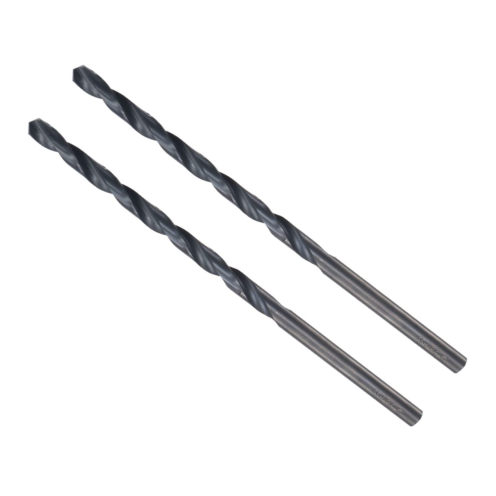 CoCud Twist Drill Bits, 5.8mm Drilling Diameter, Black Oxide High Speed Steel Extra Long Straight Shank - (Applications: for Stainless Steel Alloy Metal), 2-Pieces