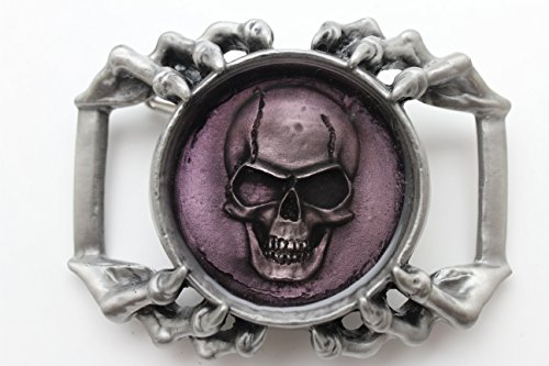 TFJ Men Women 3D Fashion Strong Belt Buckle Silver Heavy Metal Skull Eagle Claws