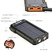 Solar Charger, X-DRAGON 15000mAh with Cigarette Lighter, Solar Power Bank 2A Input Dual Super Bright LED Light Water-Resistant Dustproof Shockproof Dual USB for iPhone, Samsung Galaxy and More-Orange