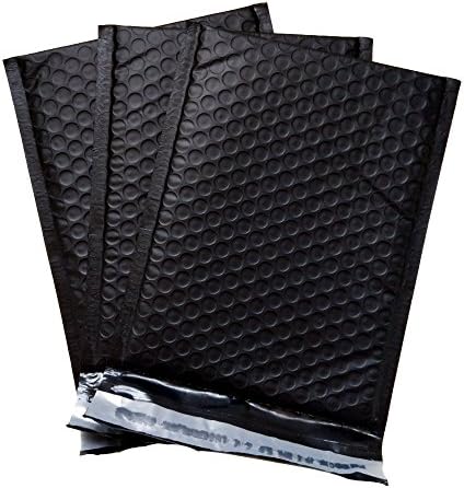 The Red P - 25 Pack #0 (6" x 10") Premium Black Color Self Seal Poly Bubble Mailers Padded Shipping Envelopes - Interior Dimensions: 6" x 9"