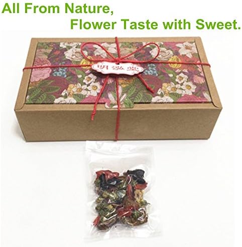 Edible Flower Tea with wild Chrysanthemum Buds Taste,12 Bags in 1 Paper Box,100% natural mixed plant,Chinese local herb floral tea,Ming Hong Tang Brand