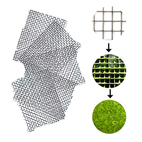 Luffy Moss Wall Mesh Kit (5 pcs) - Stainless Steel, Strong and Flexible, Enhance Aquarium with a Luscious Green Moss Wall or Moss Floor: Easy to Use with All Aquatic Plants Including Java and Pellia