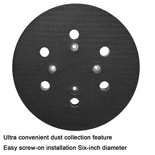 6 Inch Dia 6 Hole Sander Hook and Loop Pad Replacement Backing Pad