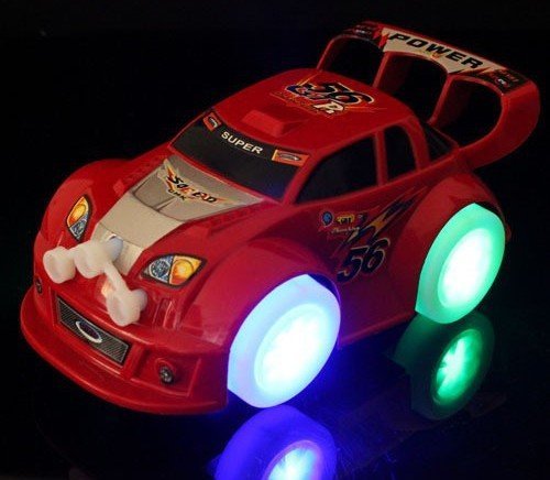 Iowl 3D Electric cars and beautiful flash of light and music, around the contact and change direction (red) - children's best gift