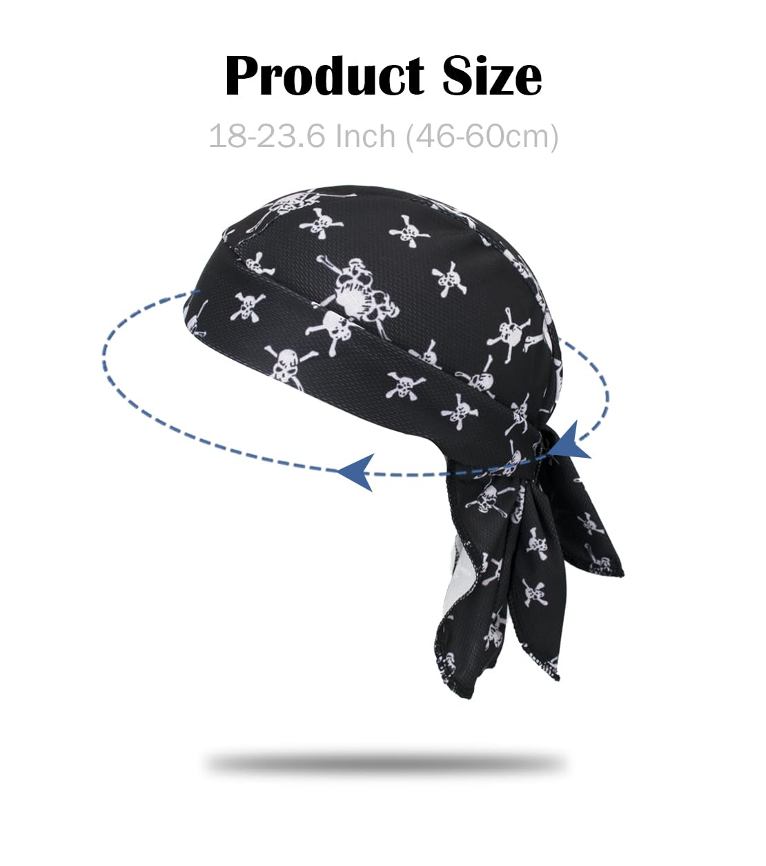 Sweat Wicking Do Rags Skull Caps, Cooling Hip Hop Hat, Beanie Durag Motorcycle Head Wrap Doo Rag Liner for Men Women