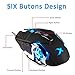 LENRUE Laser Gaming Mouse Wired with 6 Programable Buttons 4 Color Cycle Breathing, High Precision Metal Base, Used for games and office (black)thumb 4