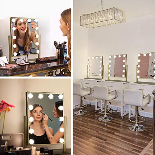 Hollywood Vanity Mirror Lighted Makeup Mirror,Tabletop Mirror with 12pc