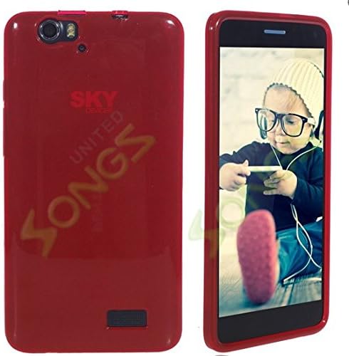 SKY 6.0Q Devices Platinum Series Ultra-thin Light TPU Rubber Gel Case Soft Cover (Red)