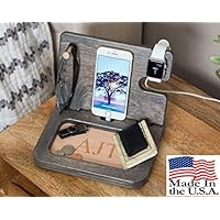 Gift for Him Personalized Gift Docking Station Charging Station Phone Dock Cell Phone Stand Desk Organizer Engraved Docking Station