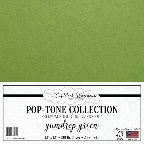 Gumdrop Green Cardstock Paper - 12 x 12 inch 100 lb. Heavyweight Cover - 25 Sheets from Cardstock Warehouse - Thumbnail 5