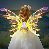 Kvynzz DIY Electric Sparkling Butterfly Fairy Wings with Lights Music, LED Moving Fairy Wing for Kids Pets Cosplay costume